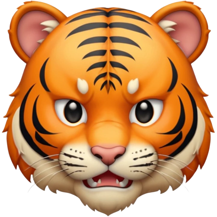 Cute small angry face tiger emoji
