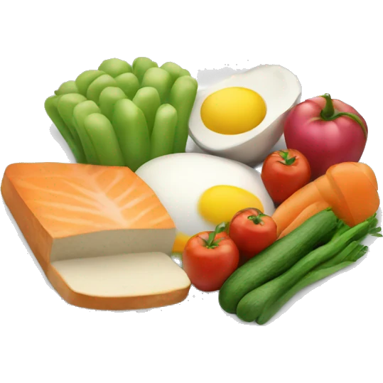 Plate of healthy food emoji