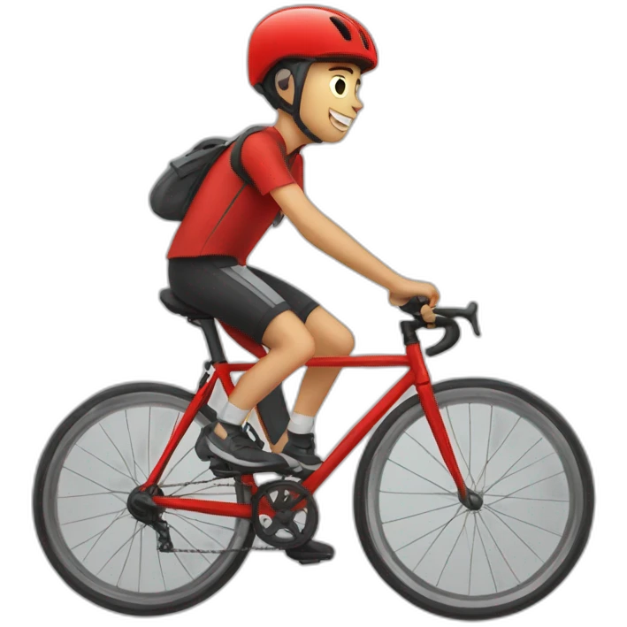 estonian boy riding red fixed gear bicycle emoji