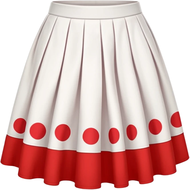 a white skirts with red spots emoji
