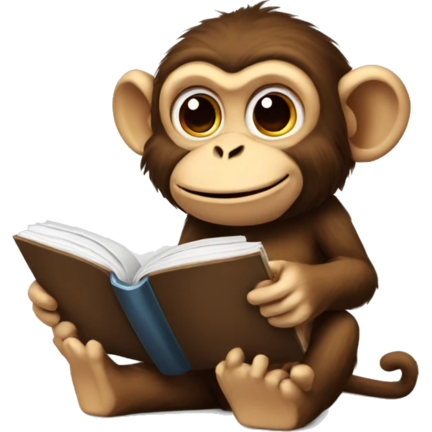 Monkey with book emoji