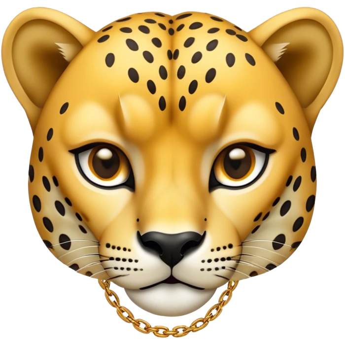 Cheetah with a Gold chain   emoji
