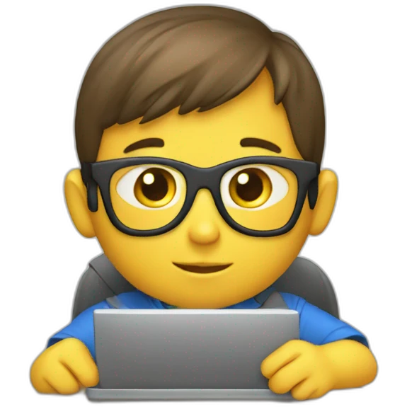 child programmer writing code emoji