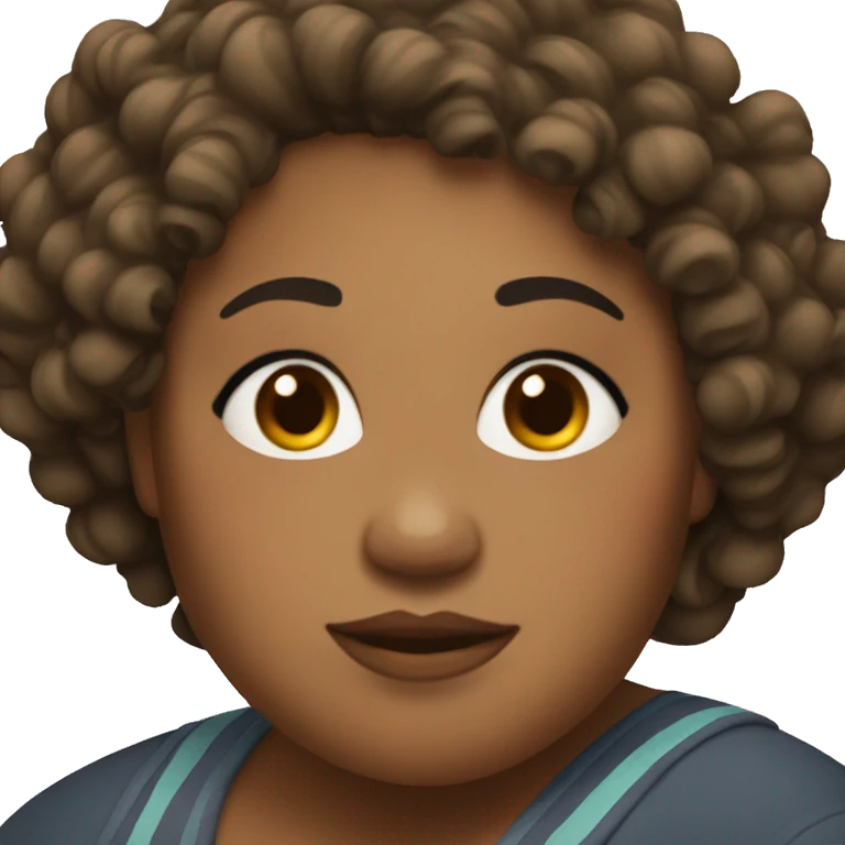 Plus size black woman with very short curly hair  emoji