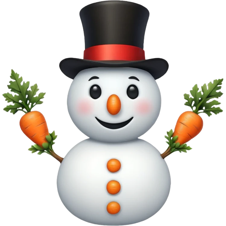 A classic snowman with carrot nose and coal smile. emoji