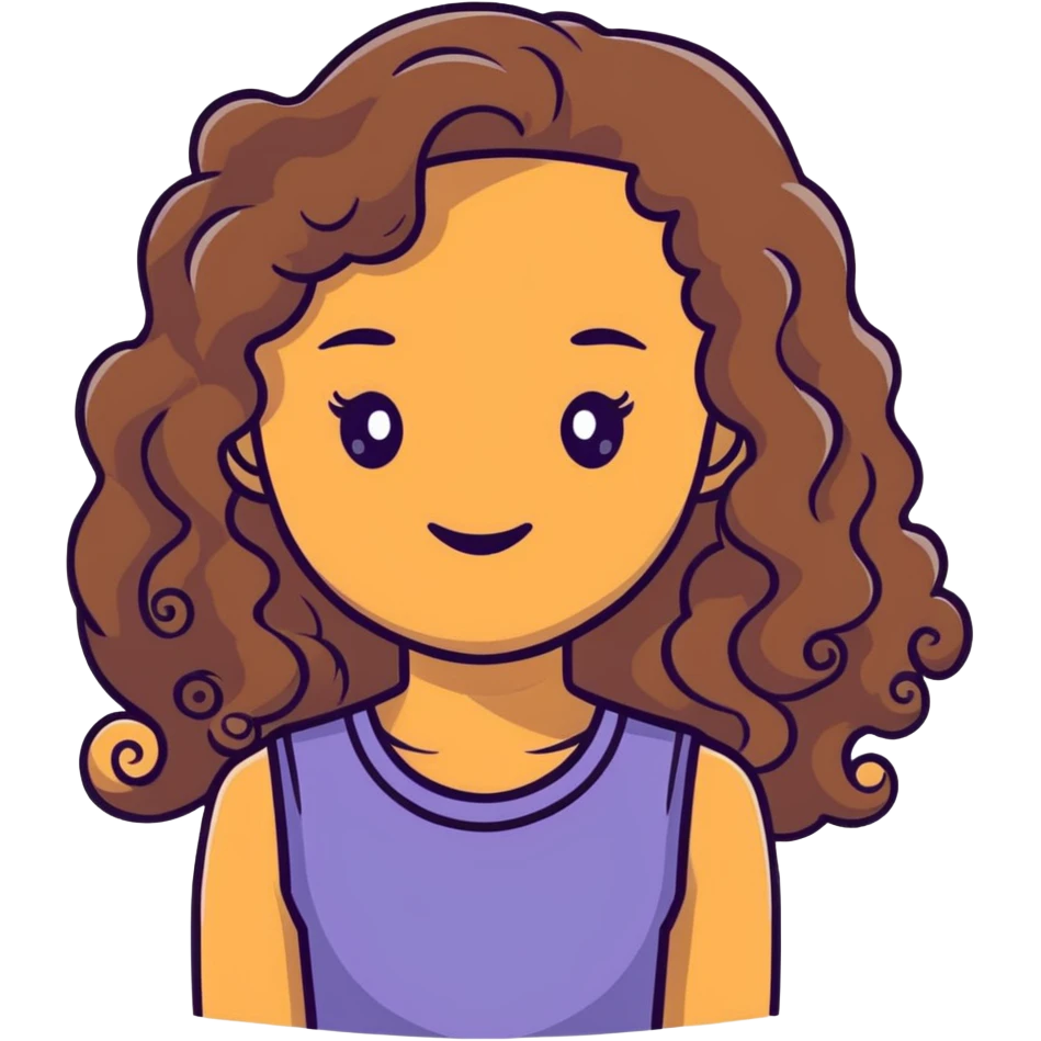 tan girl with long curly dark brown hair emoji