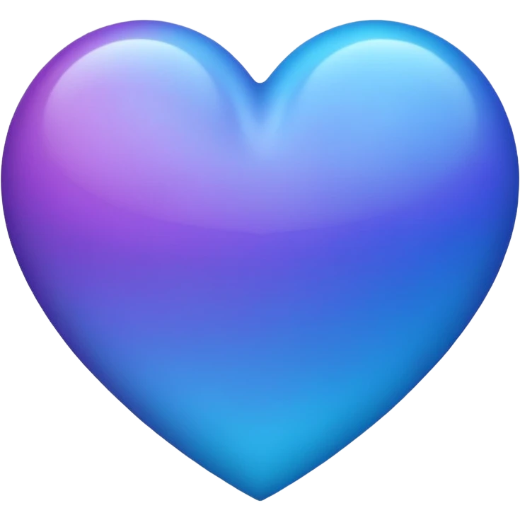 Combined blue and purple colour in one heart emoji emoji