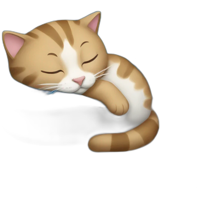 sleeping cat with united nations flag emoji