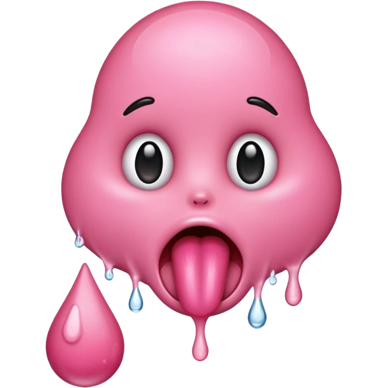 une lanque qui pend avec une goutte de bave emoji