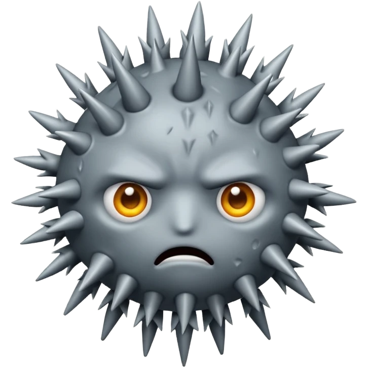 sad virus with many spike emoji