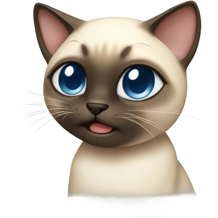 Cute Siamese cat crying and cuddling emoji