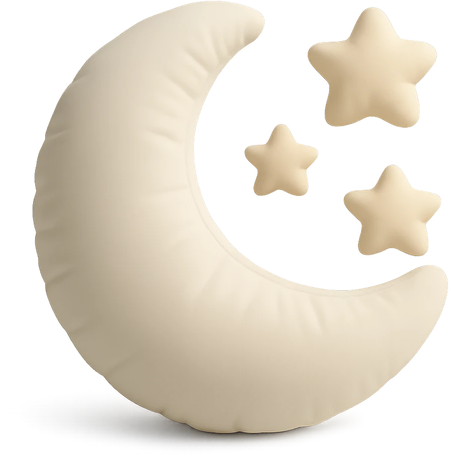 moon with stars, dreamy and soft appearance, cushion style emoji