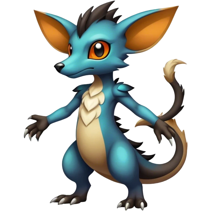 cool colorful dark fantasy animal hybrid Fakemon full body emoji