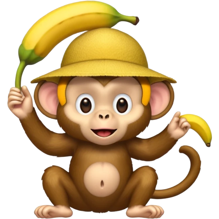 Monkey with banana hat emoji