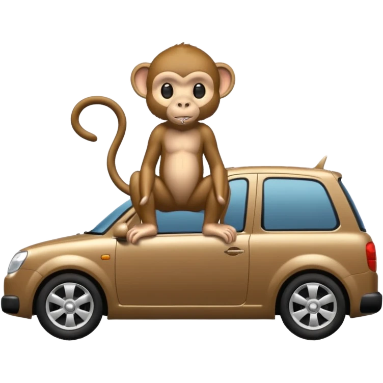 Monkey on a car emoji