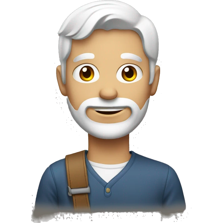 a white guy holding a at emoji