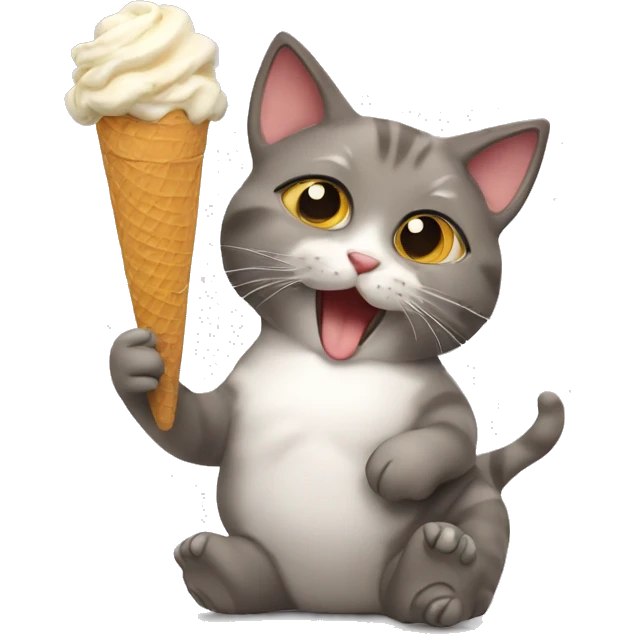 cat eating ice cream emoji