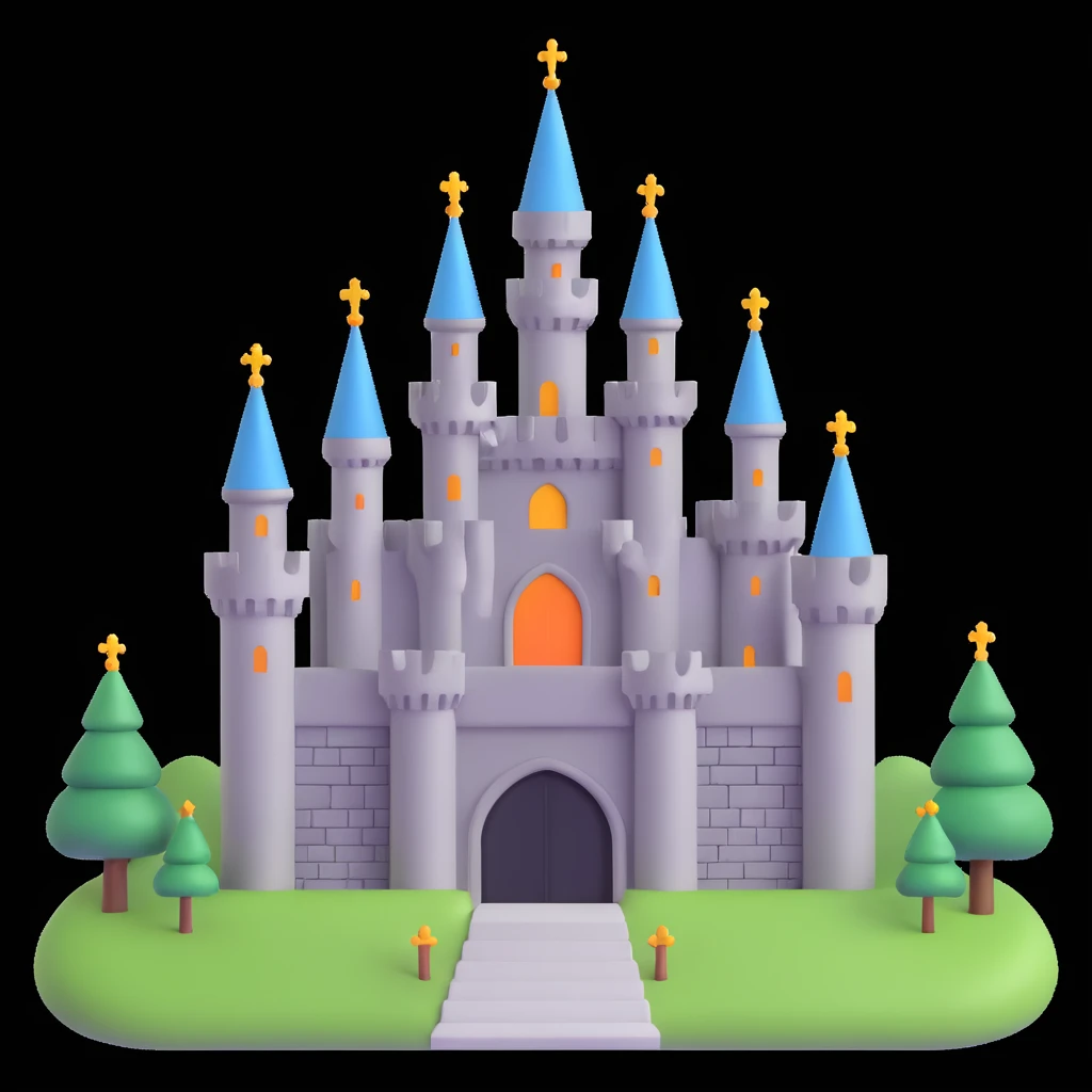 king and queen, castle background emoji