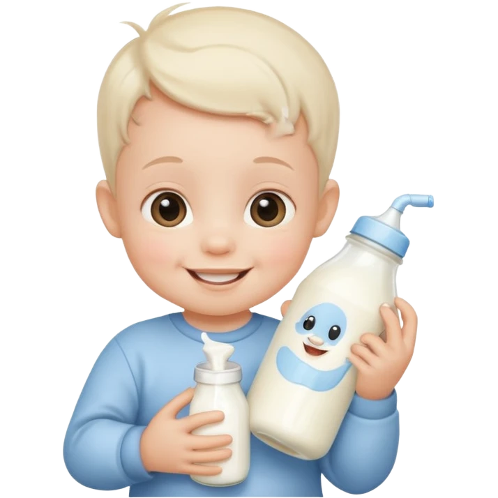 baby cute Milk bottle with cartoon face emoji