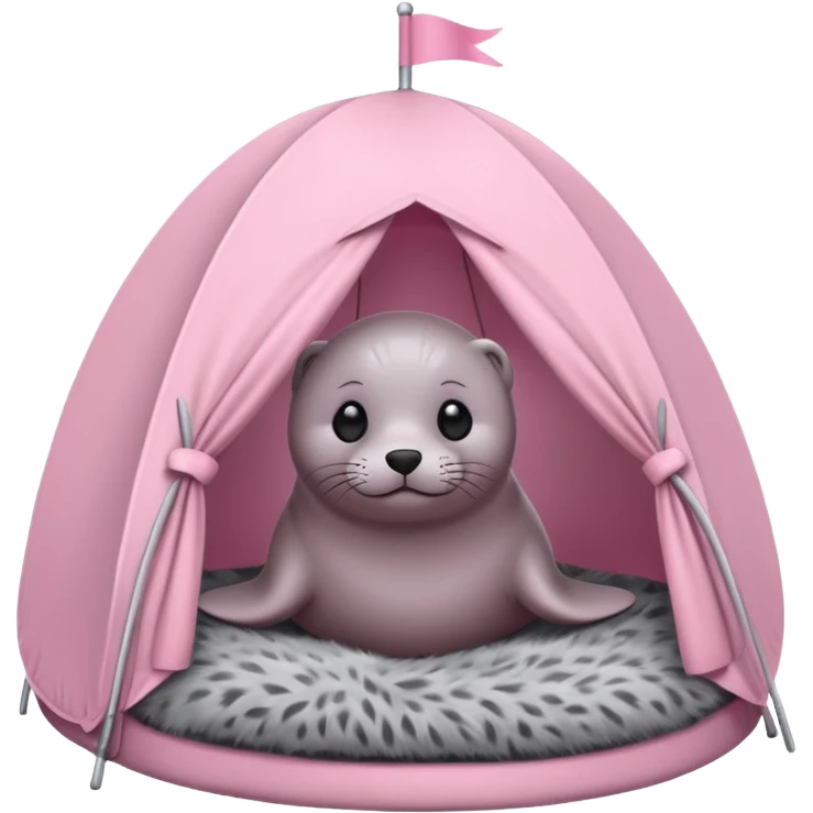 Seal in a light pink tent  emoji