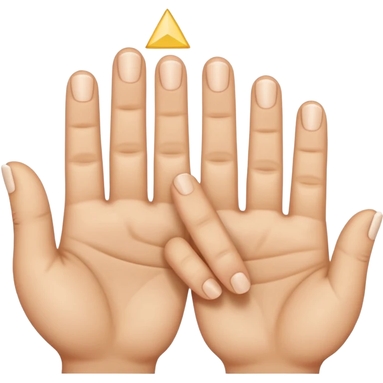 Four fingers held side by side, with the thumbs connected to form a triangle shape. emoji