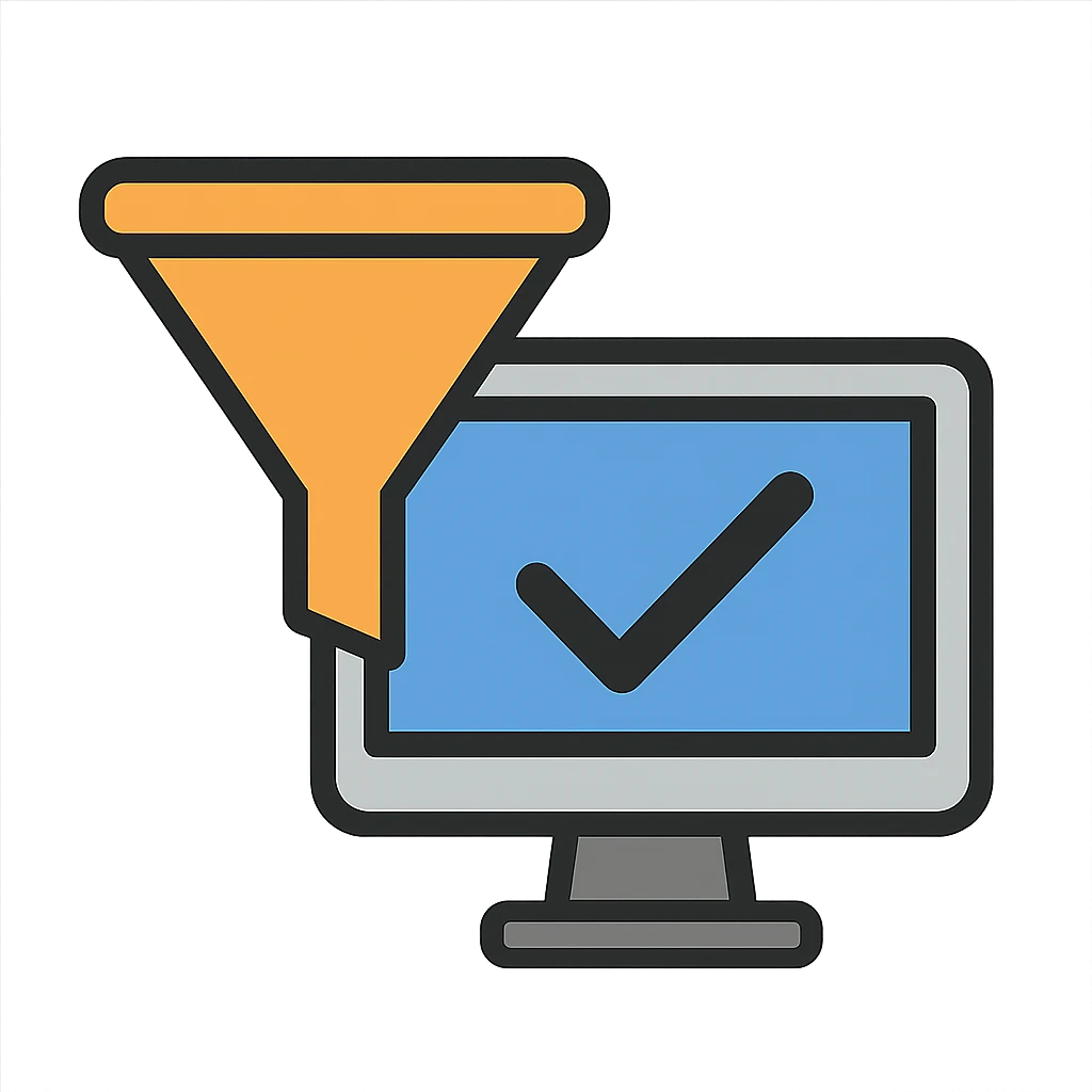 flat toon style funnel testing mode icon emoji