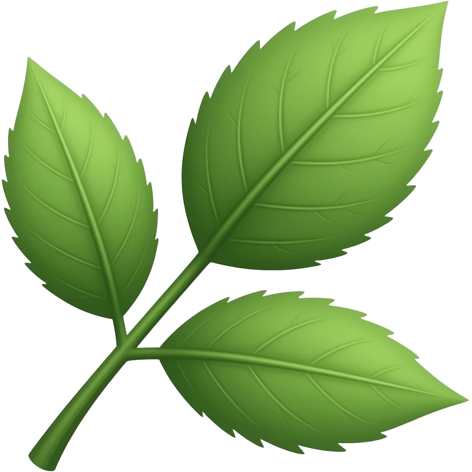 stick like leaves on thin long stem with thick base emoji