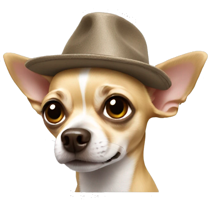 Chihuahua with a hat emoji