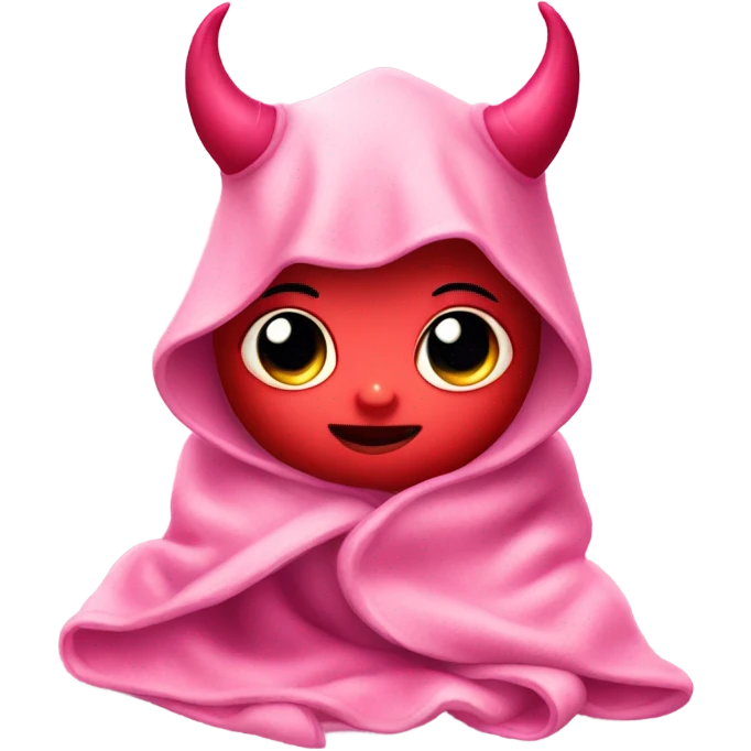 cute pink baby devil wearing blanket  emoji