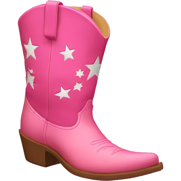 Pink cowboy boots with stars  emoji
