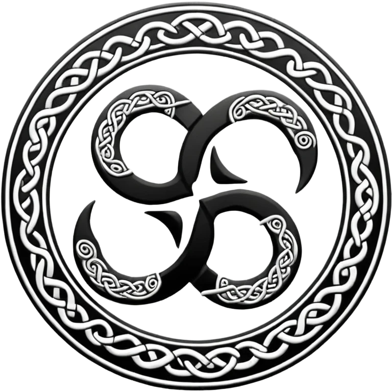 Celtic Triskelion black and white symbol emoji