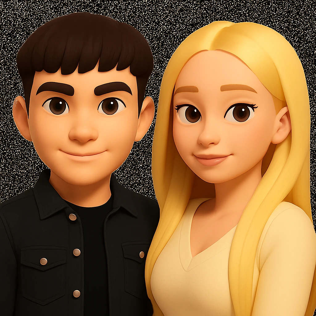 Slightly increase the volume of the upper body of the girl and move her slightly to the right, maintaining the style of the image. emoji