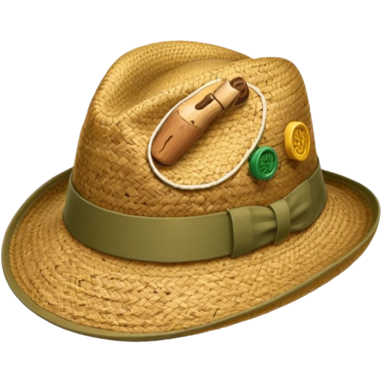 Austrailian bush hat with cork hanging down emoji