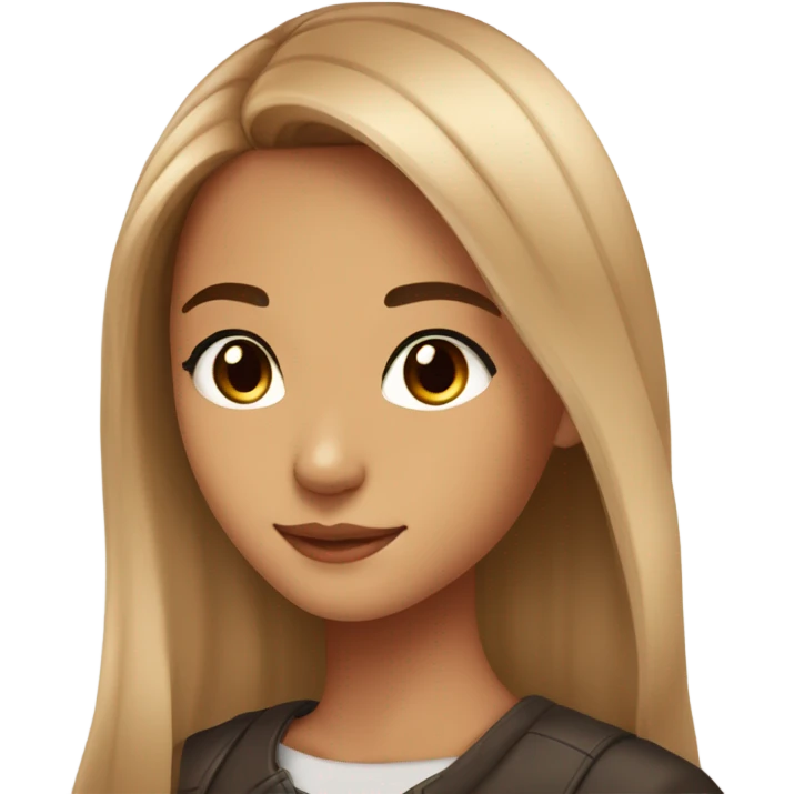 a teenager, caramel skin color, cocacola hair colour, brown eyes, asian, long lashes emoji