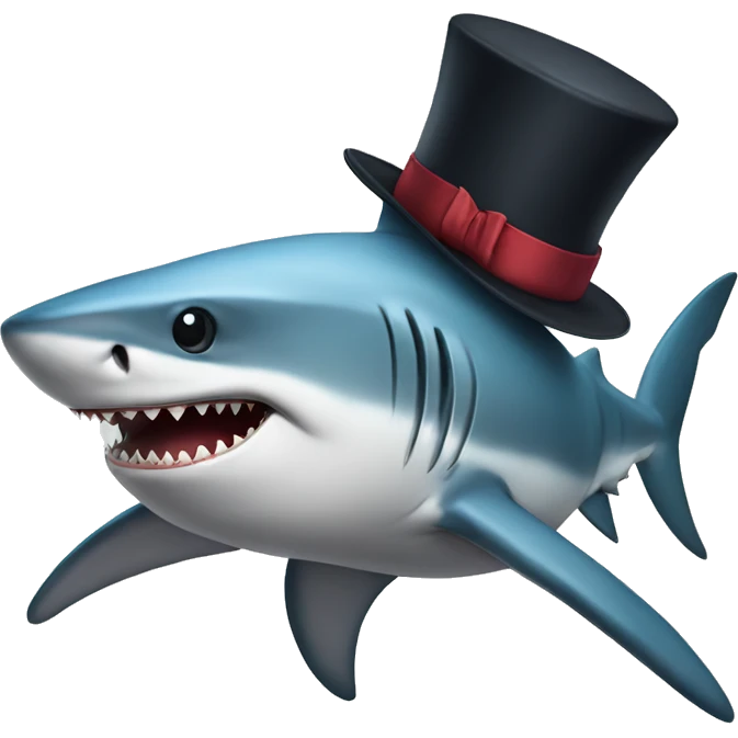 Shark with tophat  emoji