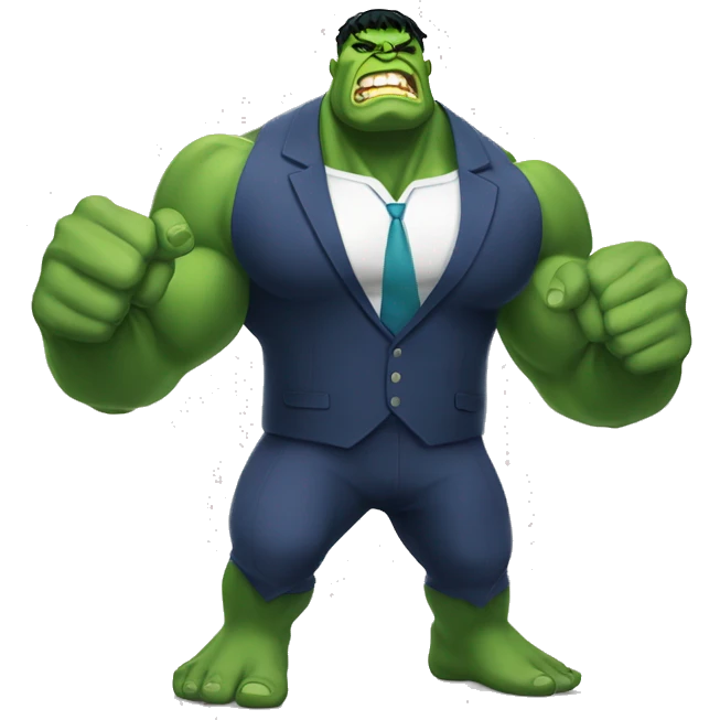 el increible hulk bailando con traje emoji