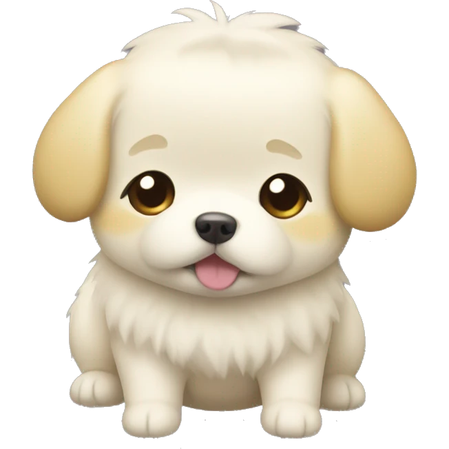 mini pompompurin white dog  emoji