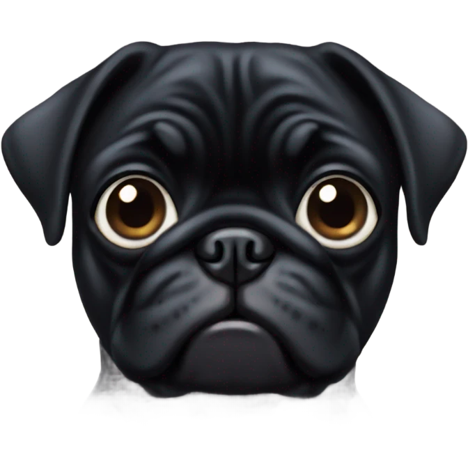 Black pug  emoji