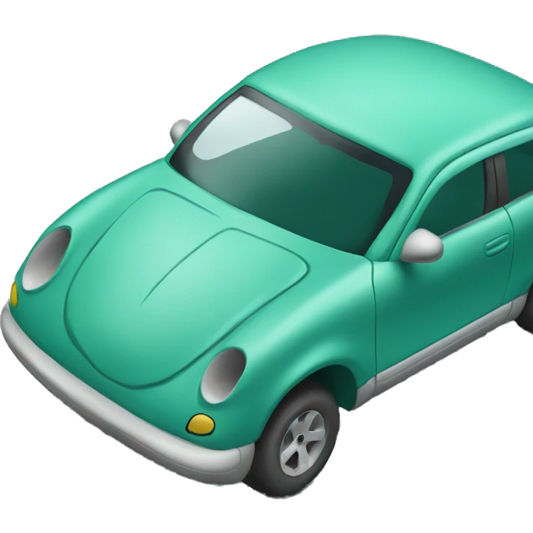 Teal turtle in a car emoji