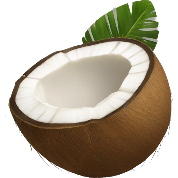 half open coconut  emoji