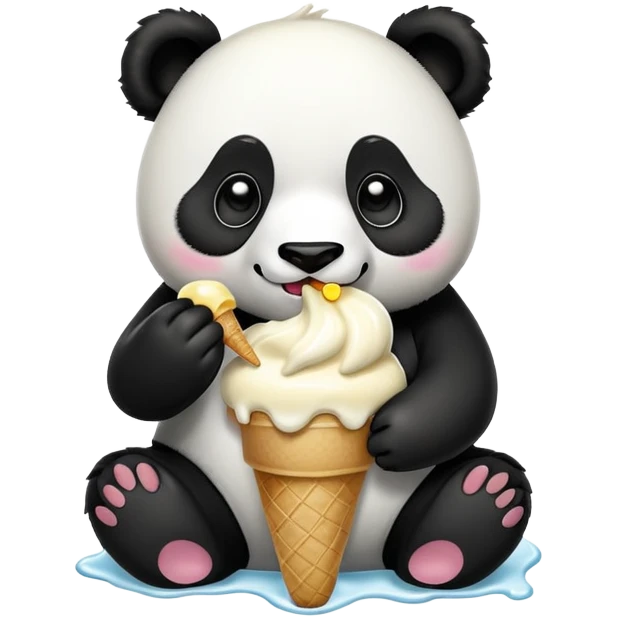 Panda eating ice cream emoji