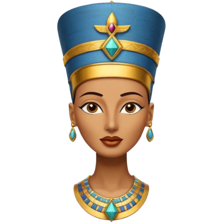 Bust of Nefertiti, only hat emoji