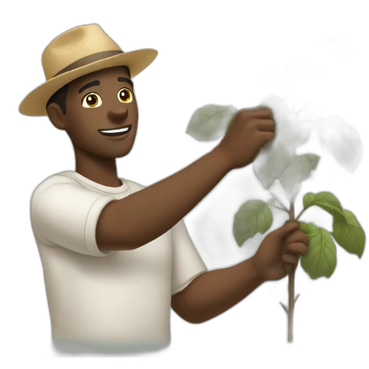 Black man picking cotton emoji