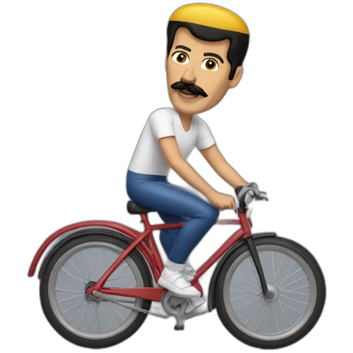 Freddie Mercury riding a bicycle  emoji