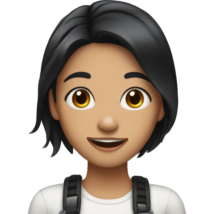girl with black hair and braces emoji