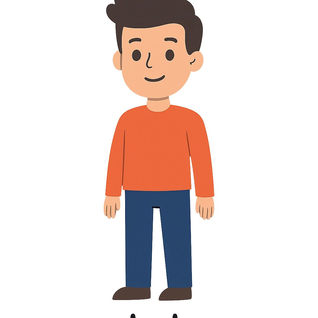 flat toon style character named Jevin emoji