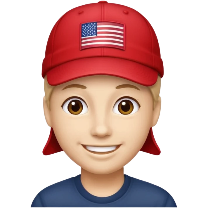 Red cap on a person that says USA on the hat emoji