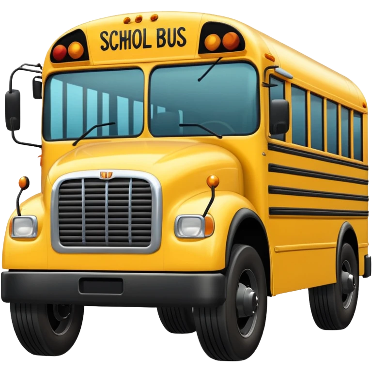 side view shiny school bus emoji