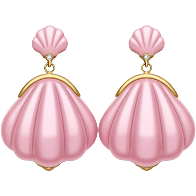 vintage rococo pale pink inflatable puffy shell earrings emoji