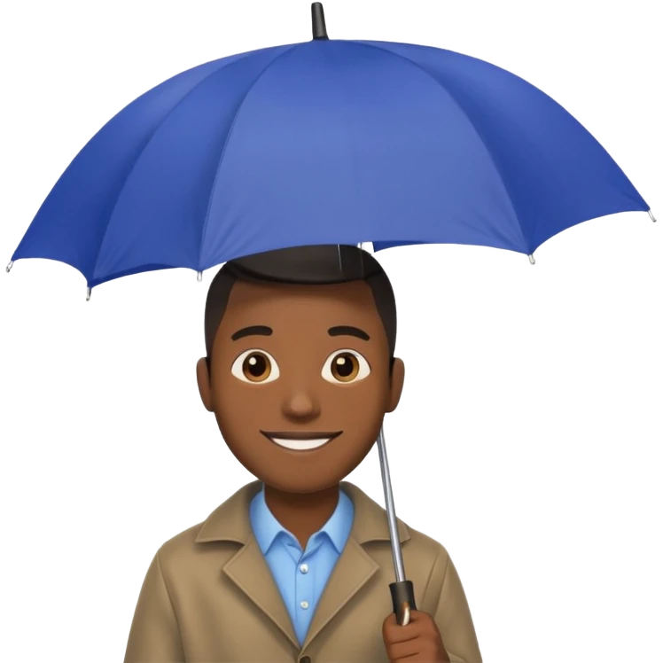 black man holding umbrella emoji